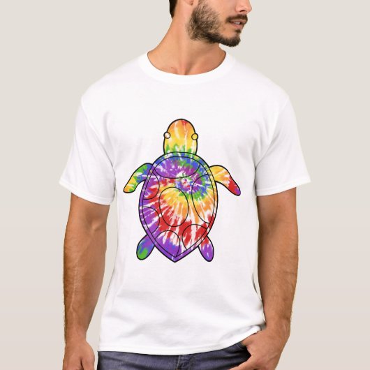シー・ターコイズ・タイダイ Tシャツ (正面)