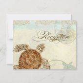 シー・タートル モダン・コースト オーシャン ビーチ スワールズ スタイル 招待状 (裏面)