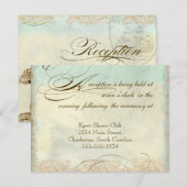 シー・タートル モダン・コースト オーシャン ビーチ スワールズ スタイル 招待状 (正面/裏面)