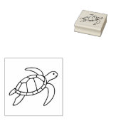 シー タートル ライン アート - ミニマリスト海洋動物 ラバースタンプ (押印)