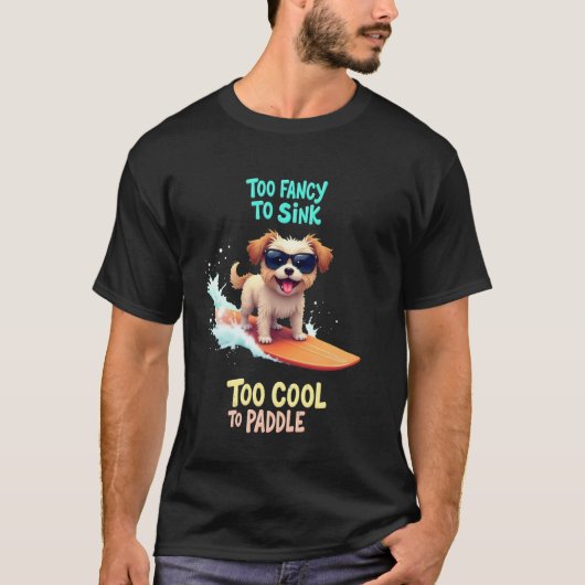 シー・ツー・サーフィンの犬 Tシャツ (正面)