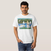 シー・ツー(プードル系小型犬)の帆船 Tシャツ (正面フル)
