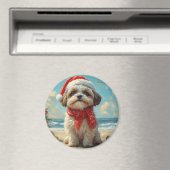 シー・ツー 犬 クリスマス ヴィンテージ ビーチ マグネット (インサイチュ (食洗機))
