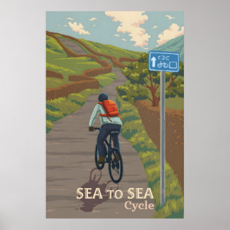 シー・トゥ・シーC2C 海岸から海岸へのサイクリング旅行 ポスター