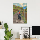 シー・トゥ・シーC2C 海岸から海岸へのサイクリング旅行 ポスター (ホームオフィス)