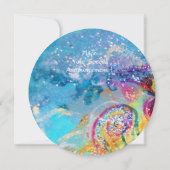 シー ドラゴン 青 紫 黒 黄 招待状 (裏面)