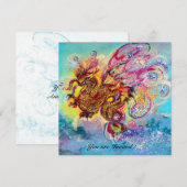 シー・ドラゴン 青 紫 黒 黄 招待状 (正面/裏面)