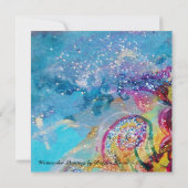 シー ドラゴン 青 紫 黒 黄 招待状 (裏面)