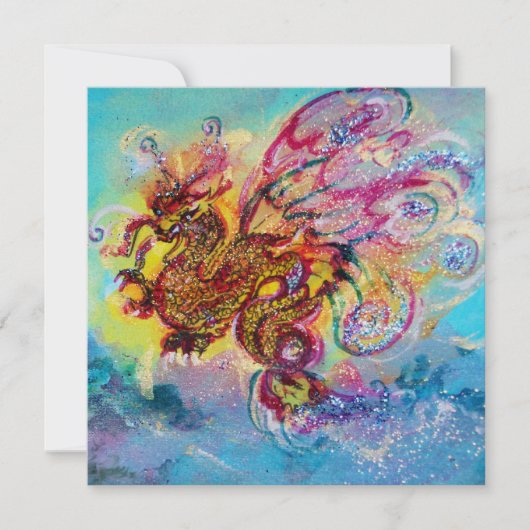 シー ドラゴン 青 紫 黒 黄 招待状 (正面)