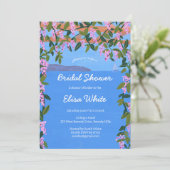 シー ビュー ウィステリア エレガント ブライダル シャワー カスタム QR 招待状 (スタンド正面)