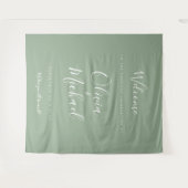 シー・フォーム・グリーンのウェディング ウェルカムバックドロップタペストリー タペストリー (正面(横))