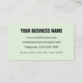 シー・フォーム・グリーンの予約カード 名刺 (裏面)