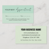 シー・フォーム・グリーンの予約カード 名刺 (正面/裏面)