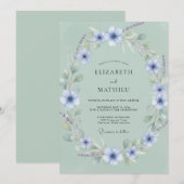 シー・フォーム・グリーンの夢見るような森のウェディング 招待状 (正面/裏面)