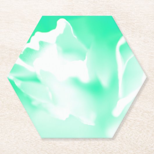 シー・フォーム・グリーン・フラワーペーパーコースター ペーパーコースター (正面)