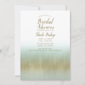 シー・フォーム・ゴールド・ホワイト・エレガント・ビーチ・ブライズシャワー 招待状 (正面)
