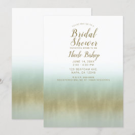 シー・フォーム・ゴールド・ホワイト・エレガント・ビーチ・ブライズシャワー 招待状