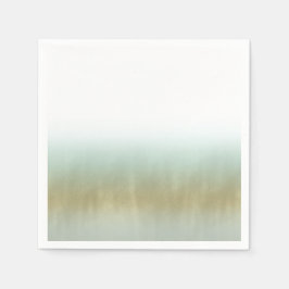 シー・フォーム・ゴールド・ホワイト・エレガント・ビーチ・モダン・ウェディング スタンダードカクテルナプキン