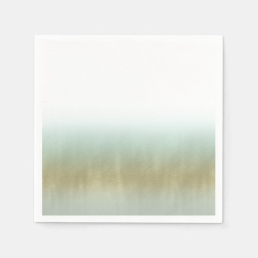 シー・フォーム・ゴールド・ホワイト・エレガント・ビーチ・モダン・ウェディング スタンダードカクテルナプキン (正面)