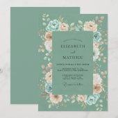 シー・フォーム ピーチ 水彩 結婚式 招待状 (正面/裏面)