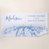 シー・ブライトNJカスタマイズされたブライズウィークエンド ビーチタオル (正面)