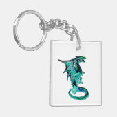 シー ブルー ドラゴン オーシャン ファンタジー 神話の生き物 キーホルダー (正面左)