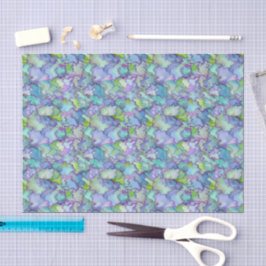 シー ブルー & ミント グリーン 水彩 デコパージュ  薄葉紙