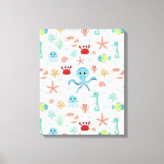 シー・ワールド風パターン キャンバスプリント (正面)