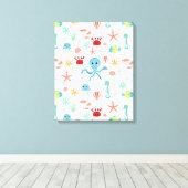 シー・ワールド風パターン キャンバスプリント (インサイチュ (ウッドフロア))