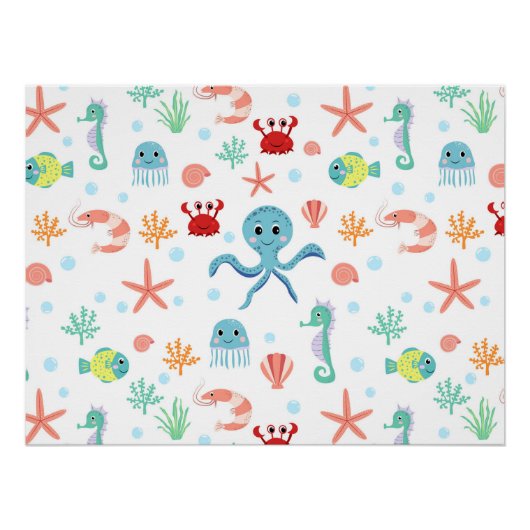 シー・ワールド風パターン ポスター (正面)