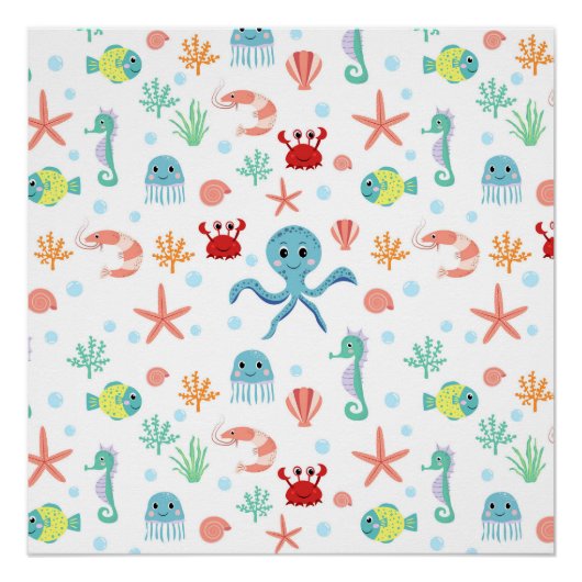 シー・ワールド風パターン ポスター (正面)