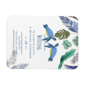 シー・結婚カメの青い黄 マグネット (横)