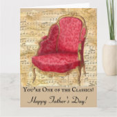 シ動揺してート音楽ビクトリアン椅子の父の日 カード (正面)