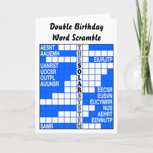 シ太陽のステム惑星と月語スクランブル カード (正面)