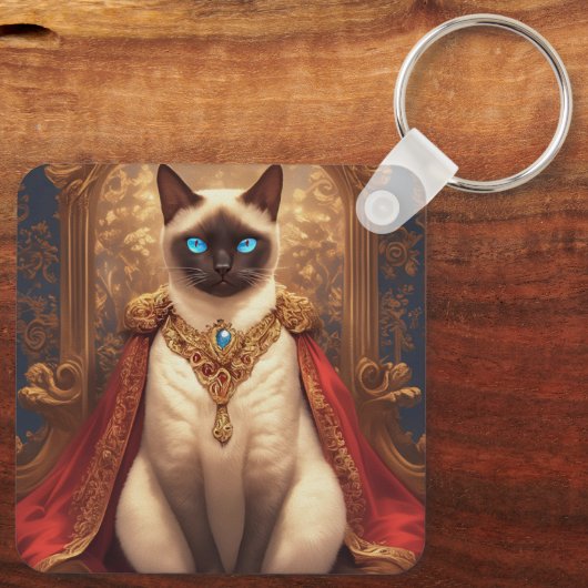 シ威厳のあるア王室のメネコポートレート キーホルダー (裏面)