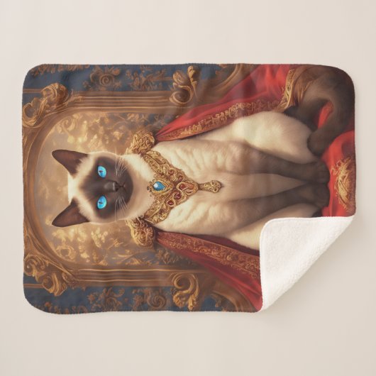 シ威厳のあるア王室のメネコポートレート シェルパブランケット (正面(横))