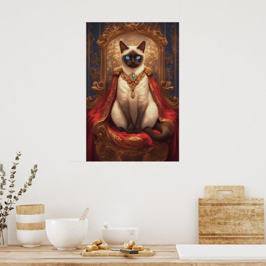 シ威厳のあるア王室のメネコポートレート ポスター (キッチン)