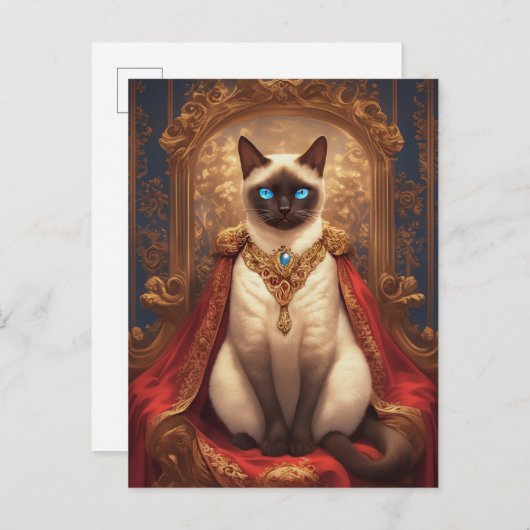 シ威厳のあるア王室のメネコポートレート ポストカード (正面/裏面)