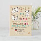 シ来ットステイ-ボーイズ·ドッグ·バースデー·パーティー·招待状 招待状 (スタンド正面)