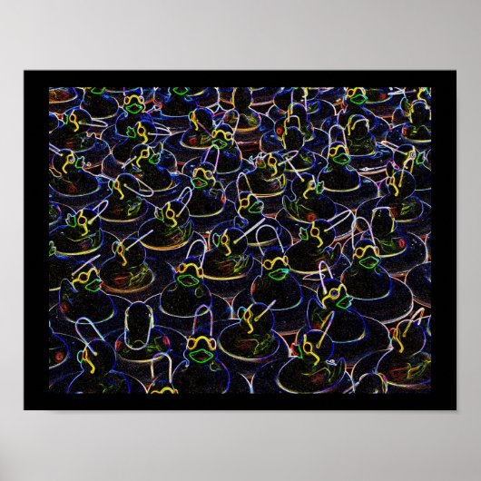 シ白熱［赤熱］光を放つェーズクール付きラバーダックプリント ポスター (正面)