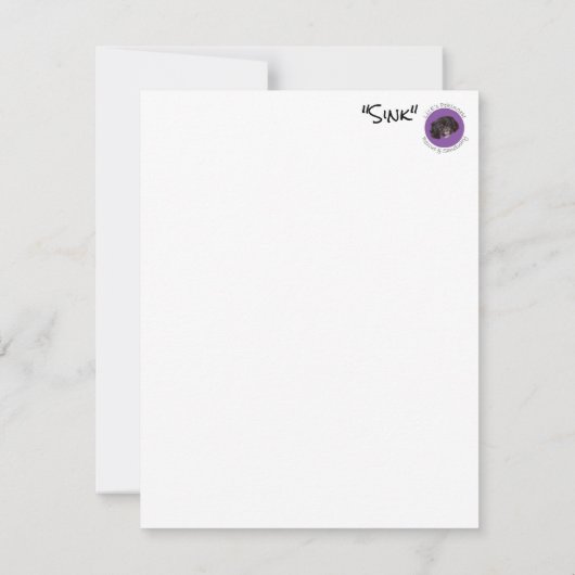 「シ空白のンク」を搭載したペキガースカード サンキューカード (裏面)