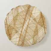 シ素朴アクリームベージュレース葉レース ラウンドクッション (裏面)