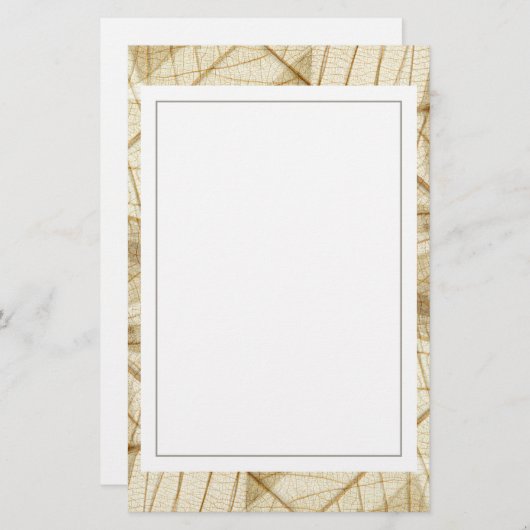 シ素朴アシュークリーム葉レース 便箋 (正面/裏面)