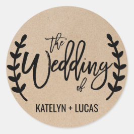 シ素朴ッフェイクククラフト結婚封筒用シール ラウンドシール