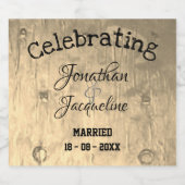 シ素朴ッ結婚クパーソナライズされたのワきらめくインラ スパークリングワインラベル (シングルラベル)