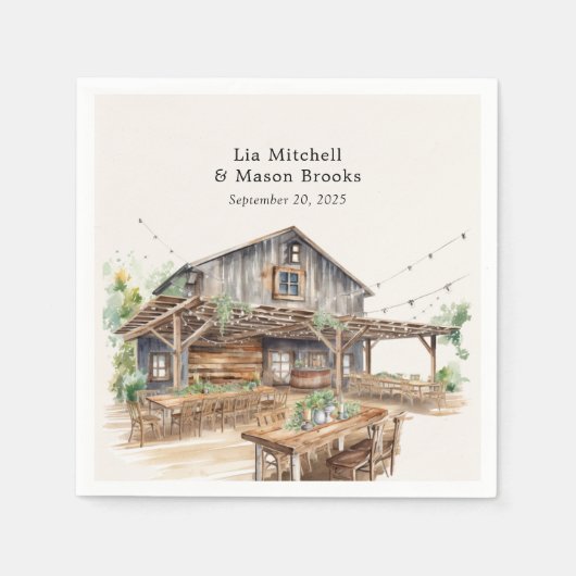 シ素朴ッ結婚ク スタンダードカクテルナプキン (正面)