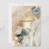 シ航海のェルイカ大理石金ゴールド水彩音 招待状 (正面)