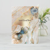 シ航海のェルイカ大理石金ゴールド水彩音 招待状 (スタンド正面)