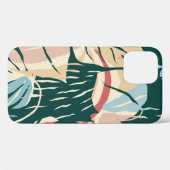 シ芸術的ームレスなパタ葉ーンと抽象芸術モ Case-Mate iPhoneケース (裏面 (横))