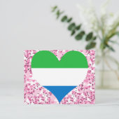 シ買エラレオネ国旗 ポストカード (スタンド正面)